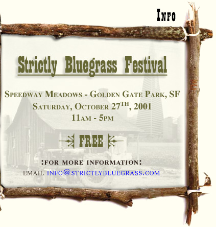 Speedway Meadows - Golden Gate Park, SF - Saturday, October 27th, 2001 11AM - 5PM - FREE